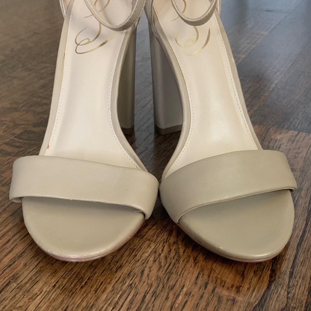Sam Edelman Elegant Cream High Heel Ankle Strap Sandals - Picture 5 of 8